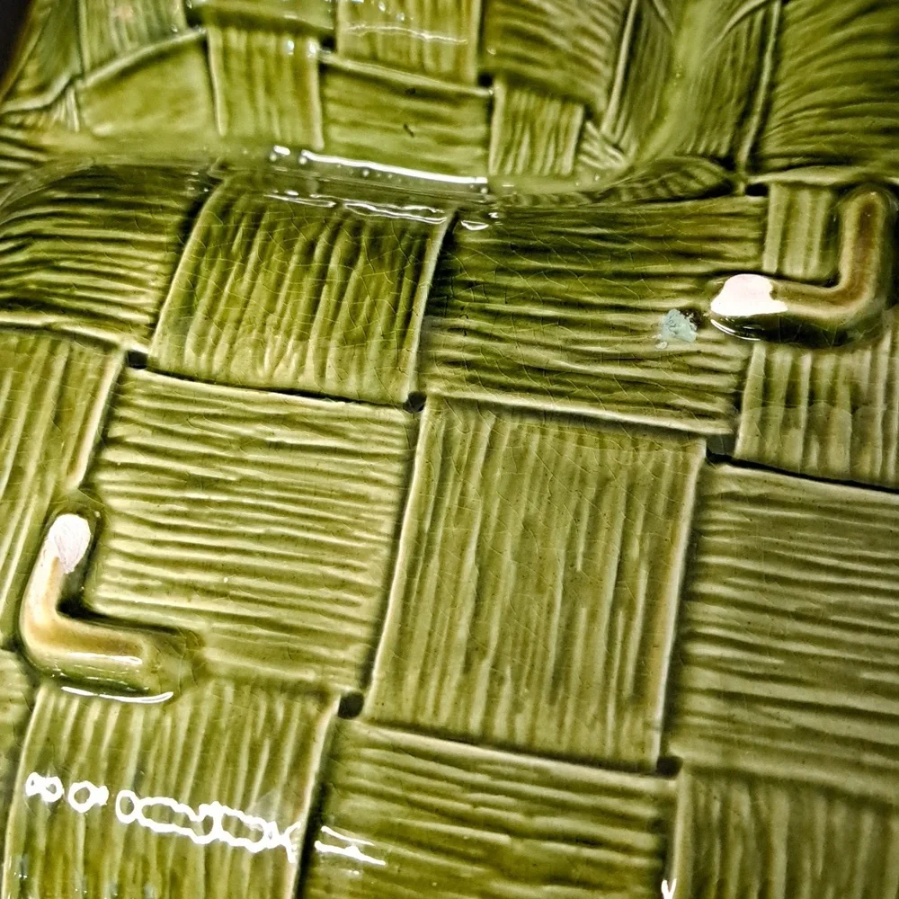 MCM Green Woven Ceramic Chip and Dip Tray